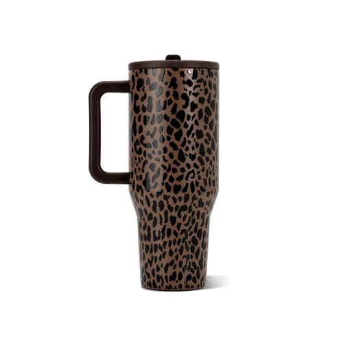 Brown Leopard HydroJug 40 oz Traveler Tumbler